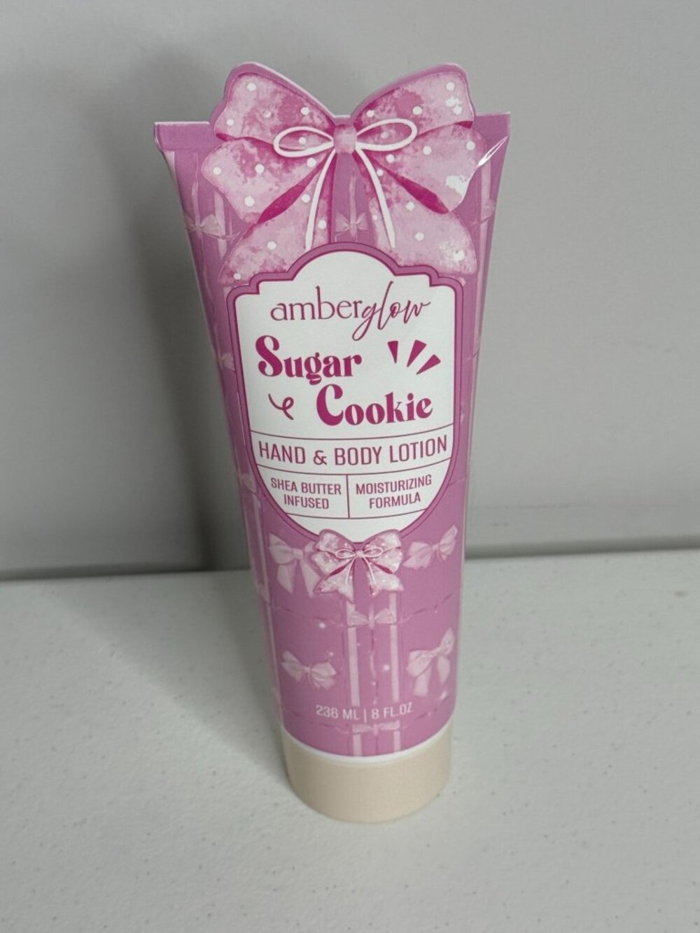 Amber Glow Sugar Cookie Lotion 8 oz Pink Bow Coquette Shea Butter